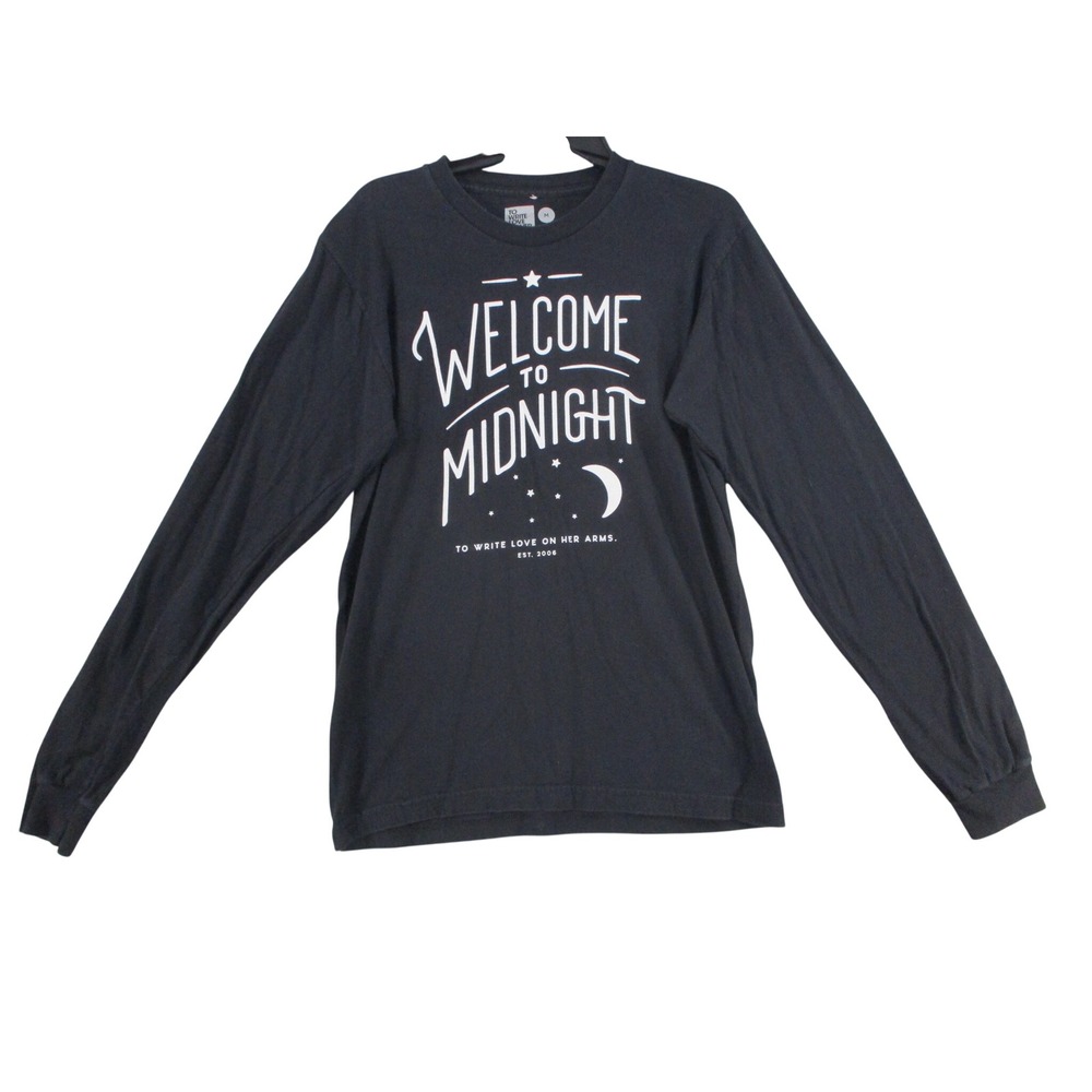 To Write Love on Her Arms Welcome To Midnight Graphic Long Sleeve Shirt Black M